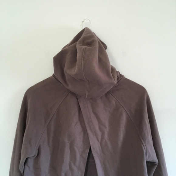 Athleta Moonrise Sweatshirt Hoodie Sz S Mineral Brown Split Open Back 530536 - Picture 6 of 12